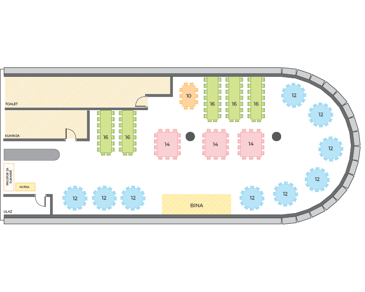 Banquet hall 240 seats